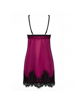 861-CHE-5 chemise & thong  pink