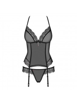 864-COR-1 corset & thong  black