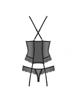 864-COR-1 corset & thong  black