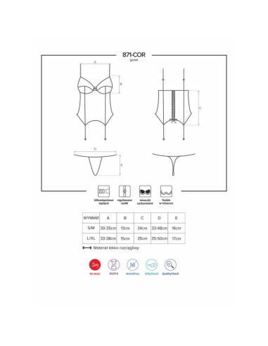 871-COR-2 corset & thong  white