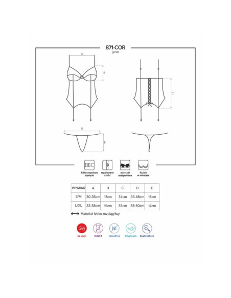 871-COR-2 corset & thong  white