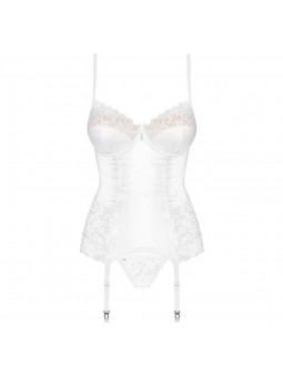 871-COR-2 corset & thong  white
