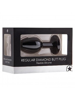 Regular Diamond Butt Plug - Black