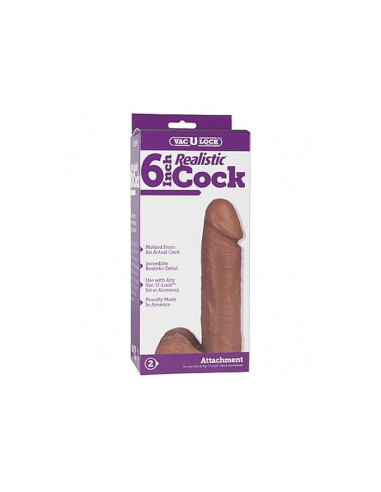 Realistic Cock - 6" - Brown acquista online su Porky's Store