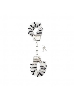 Furry Handcuffs - Zebra