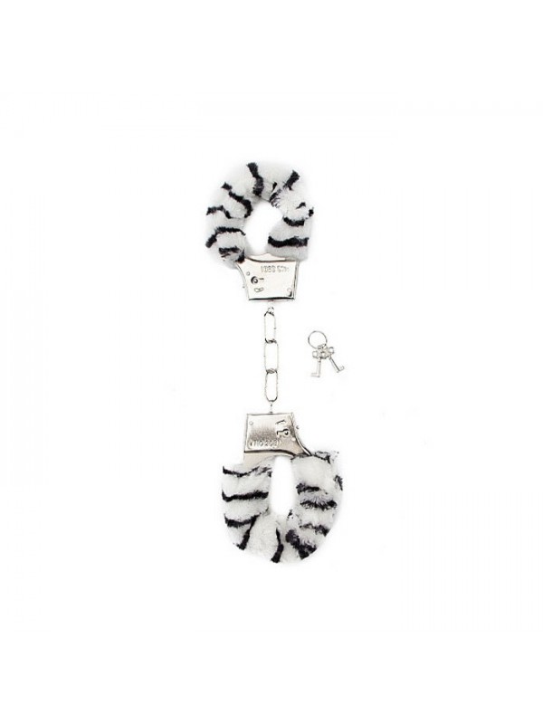 Furry Handcuffs - Zebra