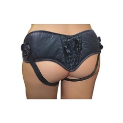 Plus Black PVC Corsette Strap On 2