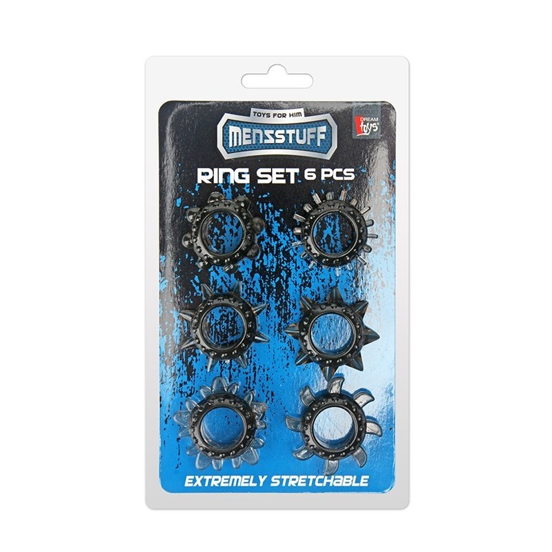 MENZSTUFF 6PC STRETCHABLE RING SET