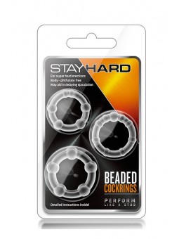 STAY HARD BEADED COCKRINGS CLEAR