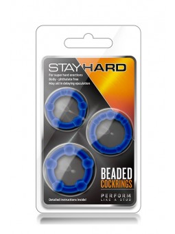 STAY HARD BEADED COCKRINGS BLUE