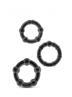 STAY HARD BEADED COCKRINGS BLACK