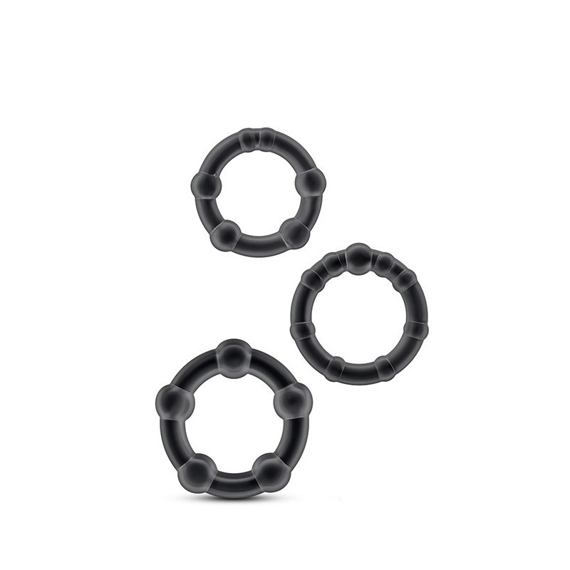 STAY HARD BEADED COCKRINGS BLACK