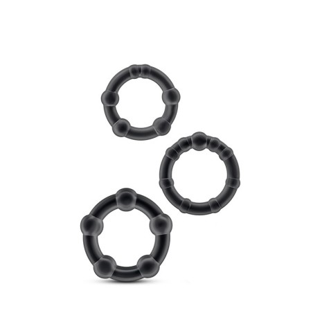STAY HARD BEADED COCKRINGS BLACK