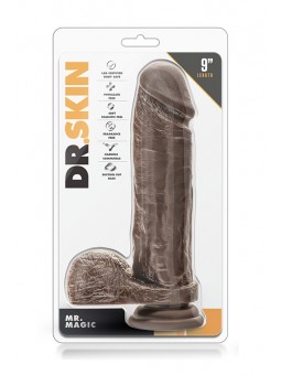 DR. SKIN MR. MAGIC 9 INCH DILDO CHOCOLAT