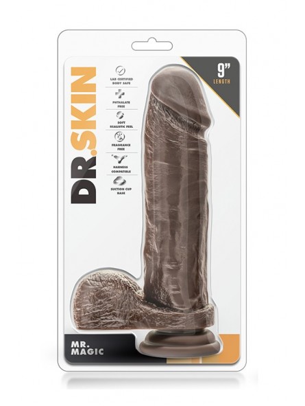 DR. SKIN MR. MAGIC 9 INCH DILDO CHOCOLAT