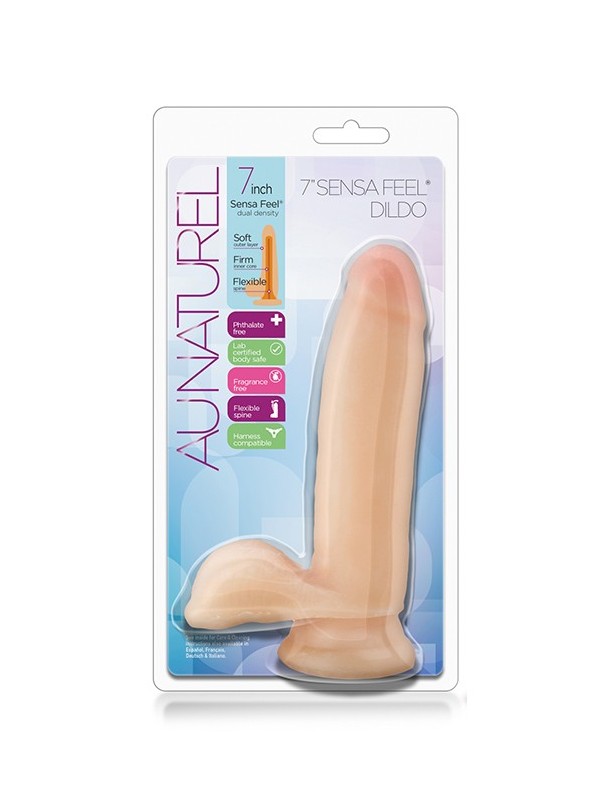 AU NATUREL 7 INCH SENSA FEEL DILDO BEIG