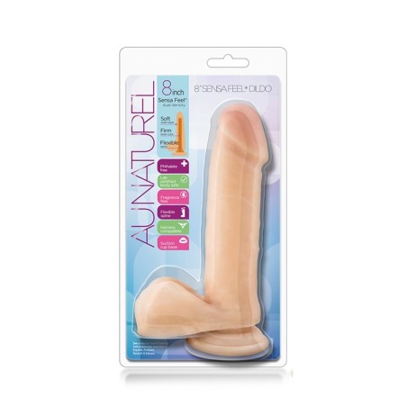 AU NATUREL 8 INCH SENSA FEEL DILDO BEIGE