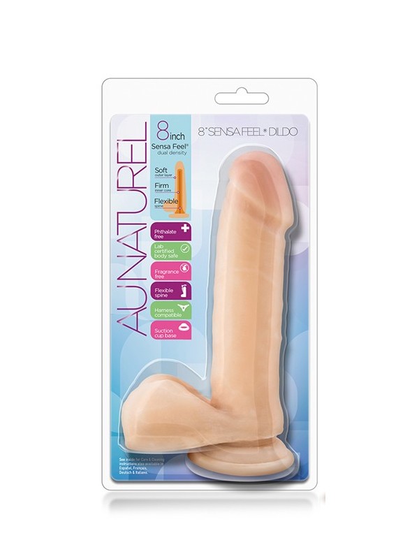 AU NATUREL 8 INCH SENSA FEEL DILDO BEIGE
