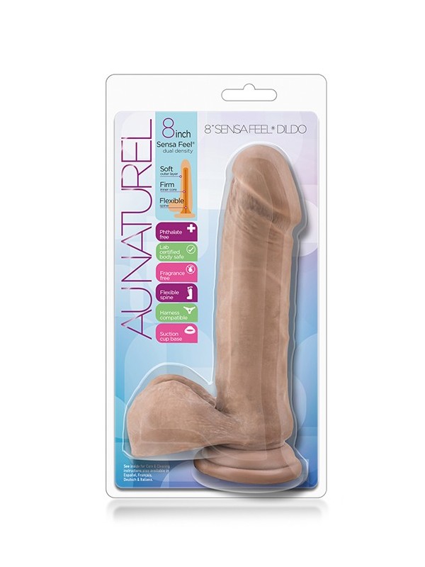 AU NATUREL 8 INCH SENSA FEEL DILDO LATIN