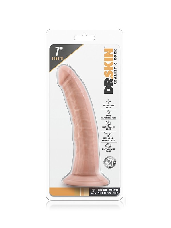 DR. SKIN 7 INCH COCK SUCTION CUP VANILLA
