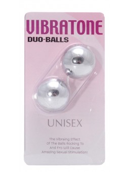 VIBRATONE DUO BALLS SILVER BLISTERCARD
