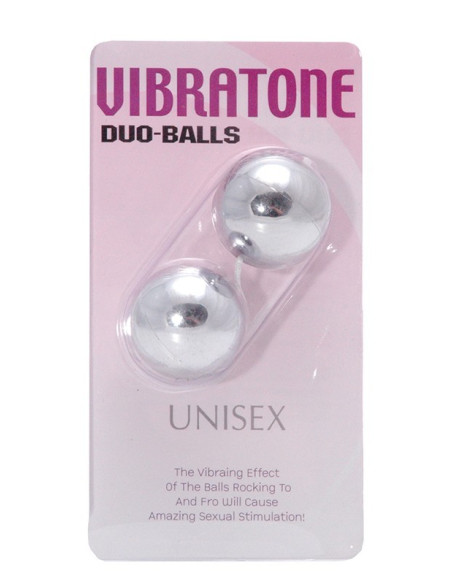 VIBRATONE DUO BALLS SILVER BLISTERCARD