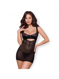 867-CHE-1 chemise & thong black