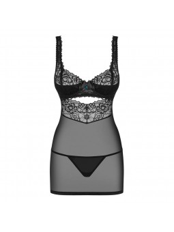 867-CHE-1 chemise & thong black