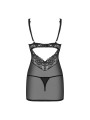 867-CHE-1 chemise & thong black
