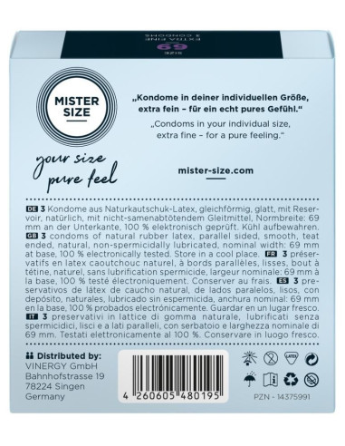 Mister Size 69mm pack of 3 acquista online su Porky's Store