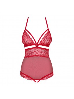 838-TED-3 teddy opencrotch red