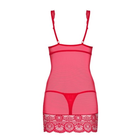 853-CHE-3 chemise & thong red