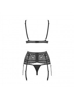 Ailay set 3 pcs + garter belt black