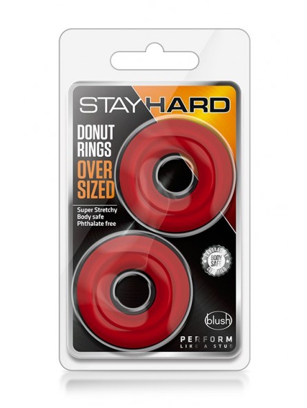 STAY HARD DONUT RINGS OVERSIZED RED