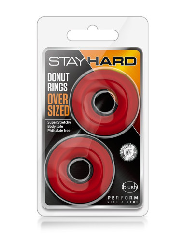 STAY HARD DONUT RINGS OVERSIZED RED