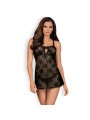 Behindy babydoll & thong black
