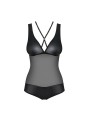 Redella crotchless teddy black