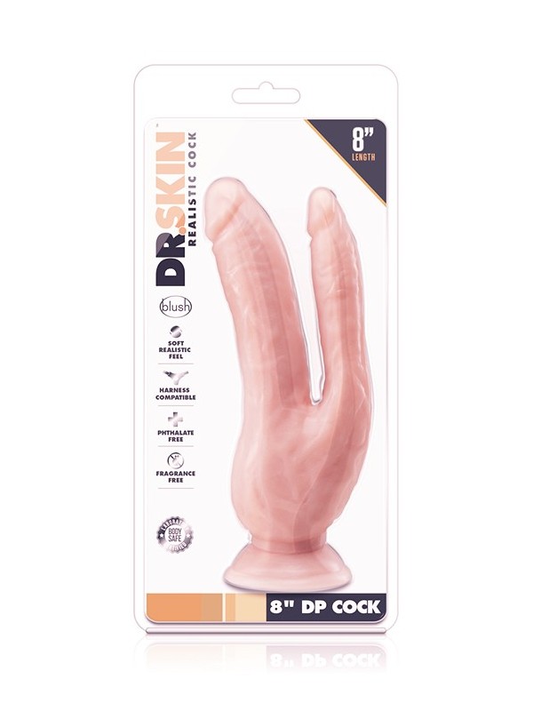 DR. SKIN 8 INCH DP COCK FLESH