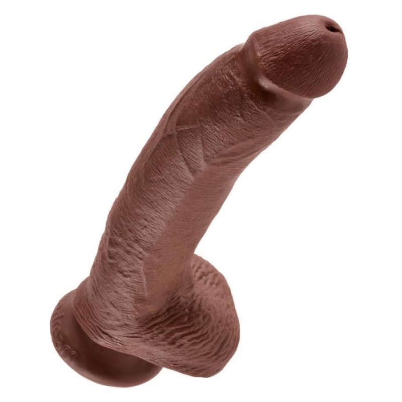 KC 9" Cock with Balls Brown