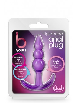B YOURS TRIPLE BEAD ANAL PLUG PURPLE