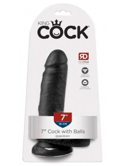King Cock 7" Cock w Balls Dark