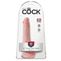 King Cock 6 Cock w Balls Light