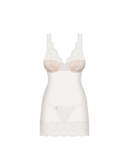 853-CHE-2 chemise & thong white