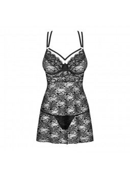 860-BAB-1 babydoll & thong black