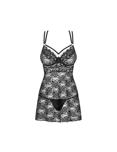 860-BAB-1 babydoll & thong black