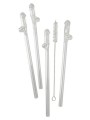 Glass Drinking Straw Willy x 4
