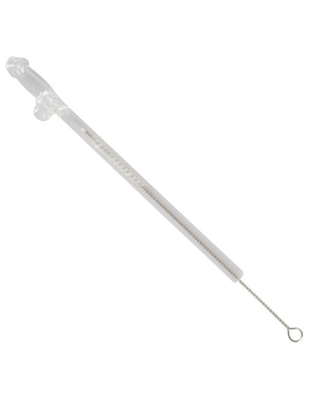 Glass Drinking Straw Willy x 4