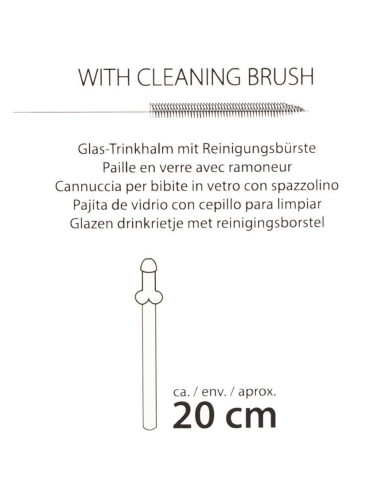 Glass Drinking Straw Willy x 4