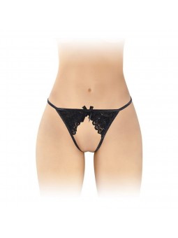 STRING SANDRA OUVERT EN DENTELLE NOIR