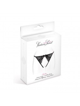 STRING SANDRA OUVERT EN DENTELLE NOIR